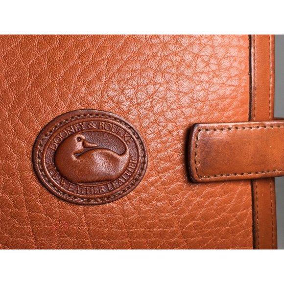 Dooney & Bourke Vtg  SMALL Brown Leather Planner Agenda-Made in USA - Distressed - Picture 11 of 12